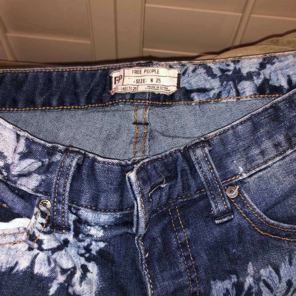 Free People flower jeans